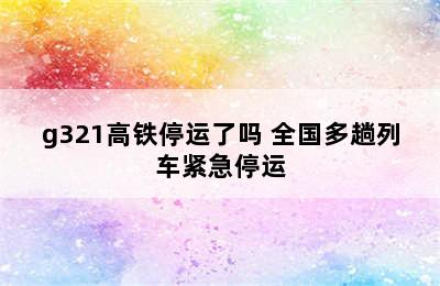 g321高铁停运了吗 全国多趟列车紧急停运